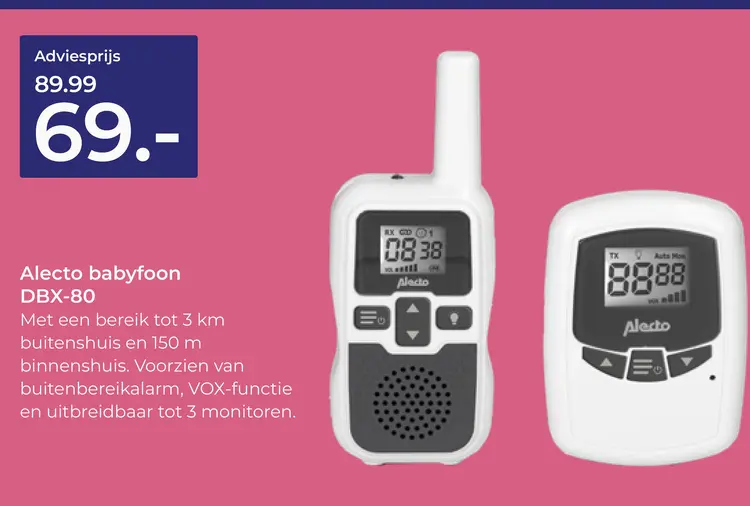Aanbieding: Alecto babyfoon DBX-80