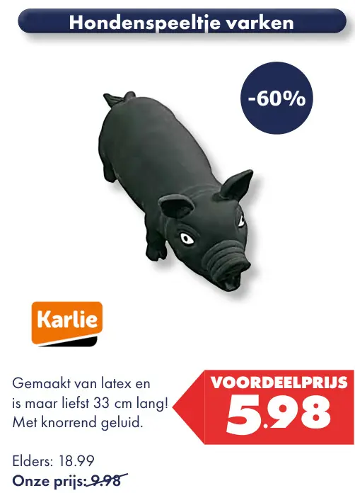 Aanbieding: Hondenspeeltje varken