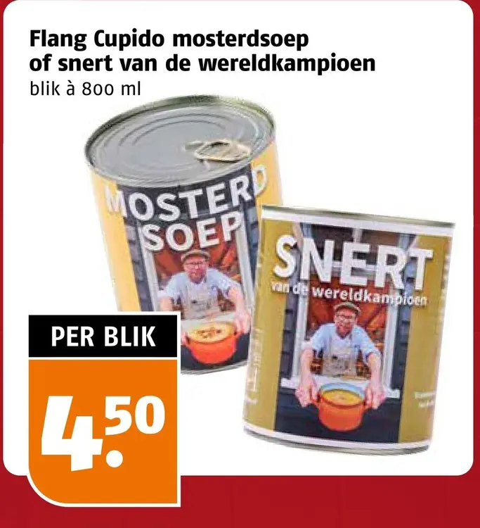 Aanbieding: Flang Cupido mosterdsoep of snert van de wereldkampioen