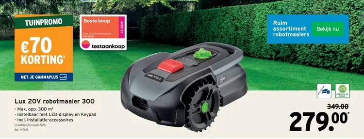 Promotie: Lux 20V robotmaaier 300