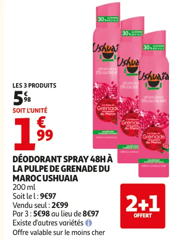 Promotie: Déodorant spray 48h à la pulpe de grenade du 
