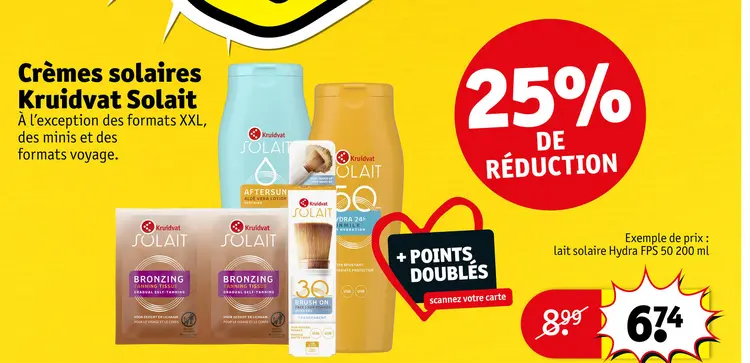 Offre: Crèmes solaires Kruidvat Solait