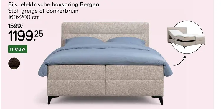 Aanbieding: elektrische boxspring Bergen
