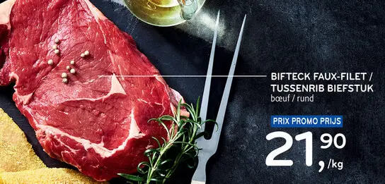Offre: Bifteck faux-filet / tussenrib biefstuk