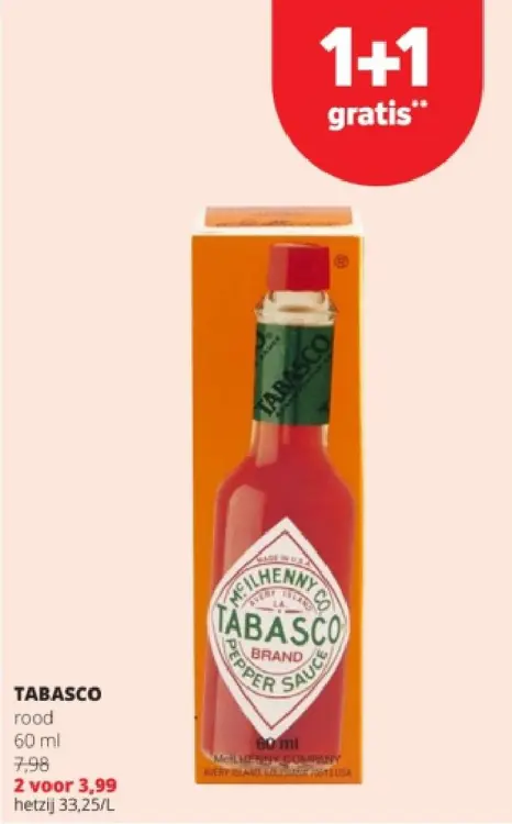 Promotie: Tabasco rood 60 ml
