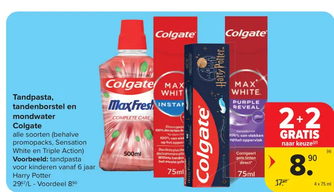 Promotie: Tandpasta, tandenborstel en mondwater