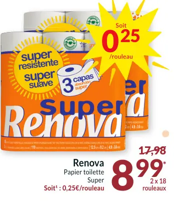 Offre: Renova Papier toilette Super