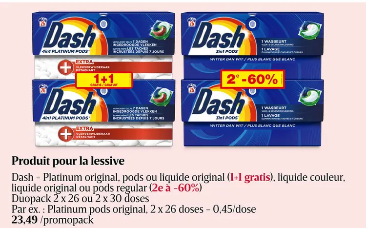 Offre: Dash - Platinum original, pods ou liquide ori