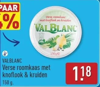 Aanbieding: VALBLANC Verse roomkaas met knoflook & kruide