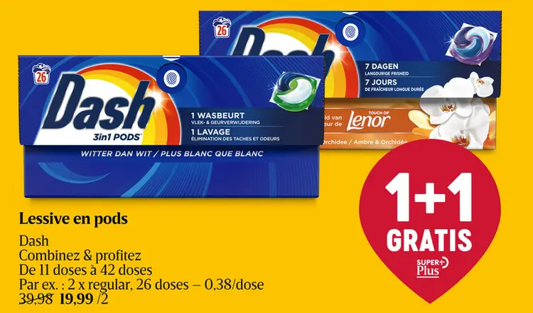 Offre: Lessive en pods