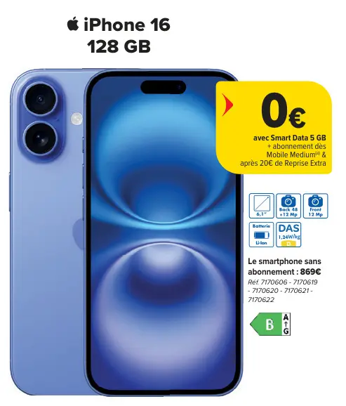 Offre: iPhone 16 128 GB