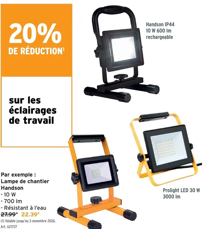 Offre: Lampe de chantier Handson