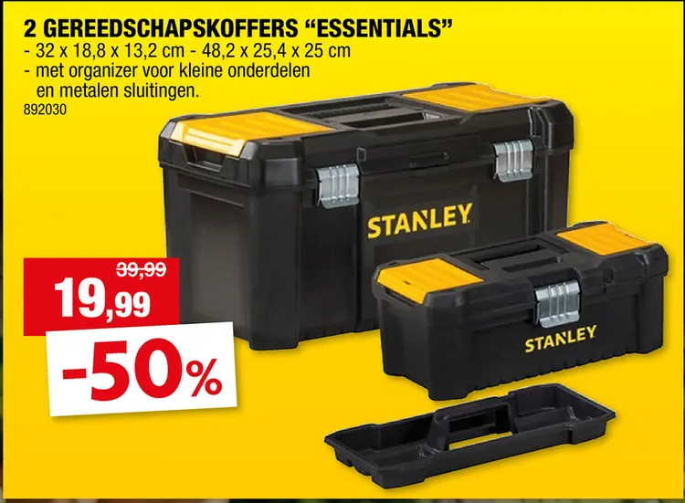 Promotie: Stanley Essential Toolbox gereedschapskoffer 2 stuks