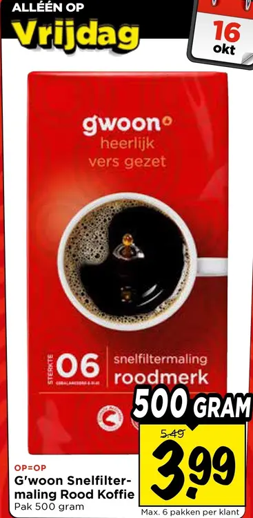 Aanbieding: Snelfiltermaling Rood Koffie