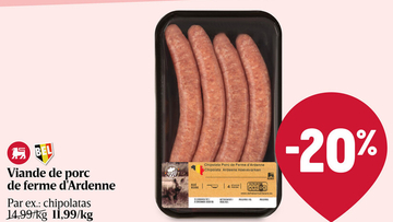 Offre: Chipolata Porc de Ferme d'Ardenne Chipolata A