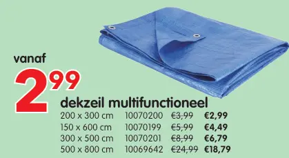 Promotie: dekzeil multifunctioneel