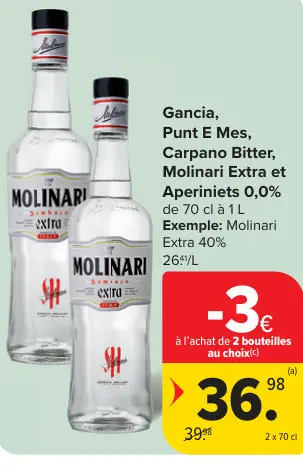 Offre: Gancia, Punt E Mes, Carpano Bitter, Molinari 