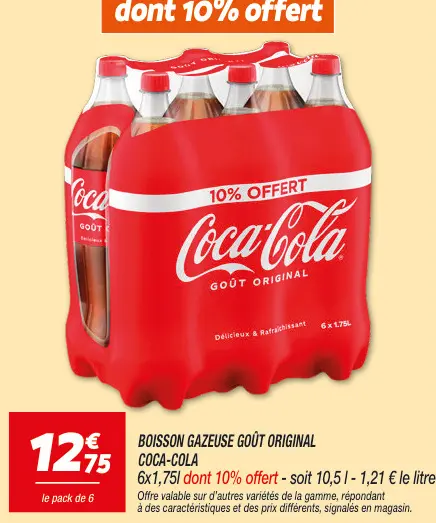 Offre: Boisson gazeuse goût original Coca-Cola