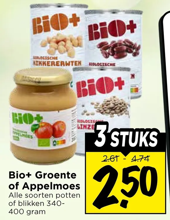 Aanbieding: Bio+ Groente of Appelmoes