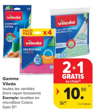 Offre: Gamme Vileda lavettes en microfibre Colors