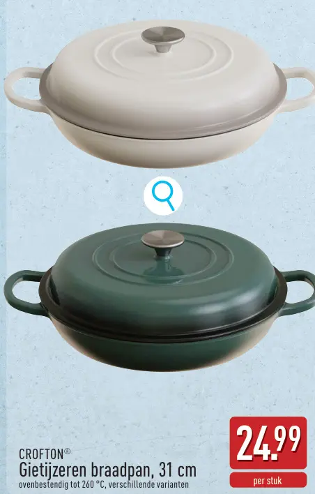Promotie: CROFTON® Gietijzeren braadpan, 31 cm