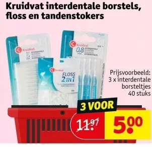 Aanbieding: Kruidvat interdentale borstels, floss en tandenstokers