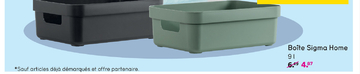 Offre: Sigma home box 9 litres - vert foncé - 35,2x25,3x12,2 cm