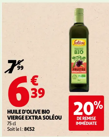 Offre: Huile d'olive bio vierge extra