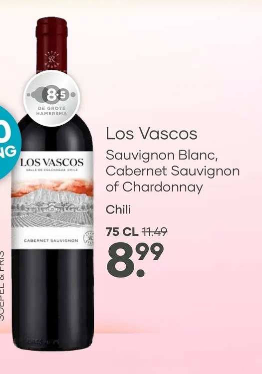 Aanbieding: Los Vascos Sauvignon Blanc, Cabernet Sauvignon of Chardonnay
