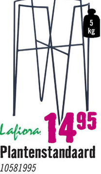 Aanbieding: LAFIORA Plantenstandaard zwart 25x25x38 cm