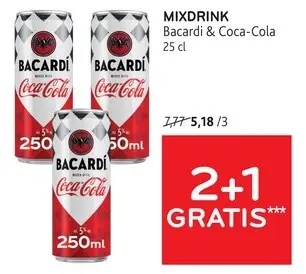 Promotie: MIXDRINK Bacardi & Coca-Cola