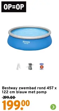 Aanbieding: Bestway zwembad rond blauw met pomp