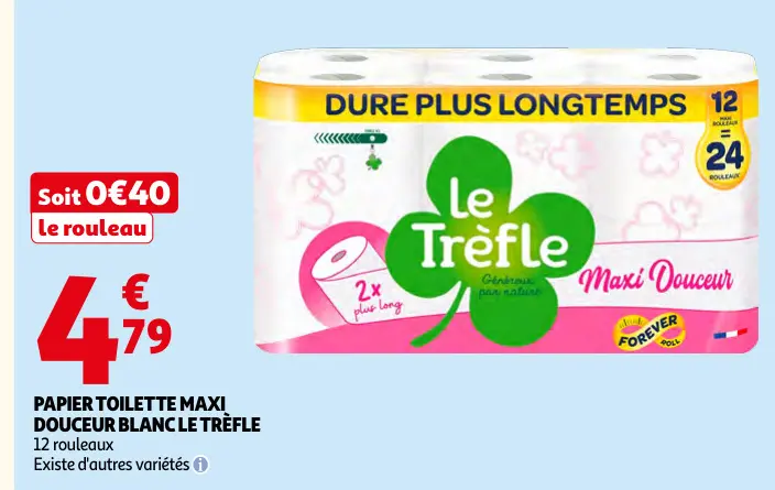 Promotie: Papier toilette maxi douceur blanc