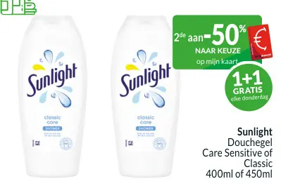 Promotie: Douchegel Care Sensitive of Classic