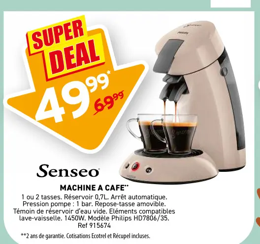 Offre: Senseo MACHINE A CAFE