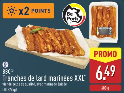 Offre: Tranches de lard marinées XXL