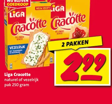 Aanbieding: Liga Cracotte naturel of vezelrijk