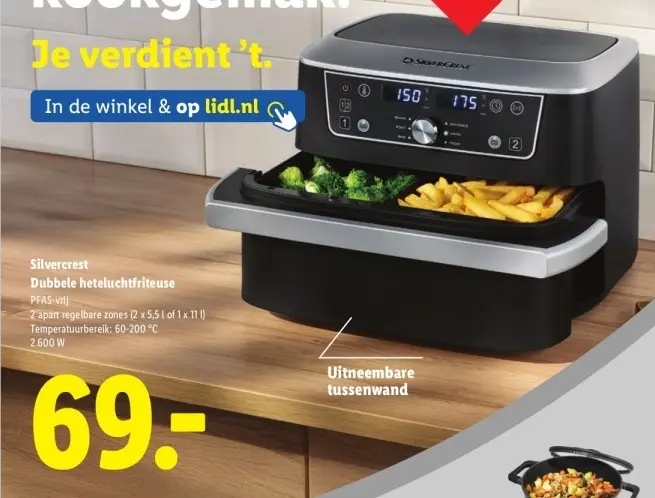 Aanbieding: Dubbele heteluchtfriteuse