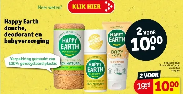 Aanbieding: Happy Earth douche, deodorant en babyverzorgi