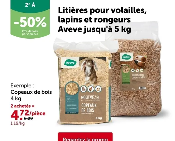 Offre: Litières pour volailles, lapins et rongeurs