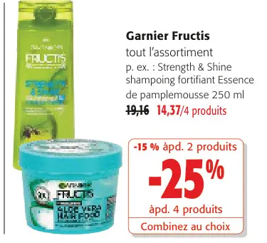 Offre: Garnier Fructis tout l'assortiment