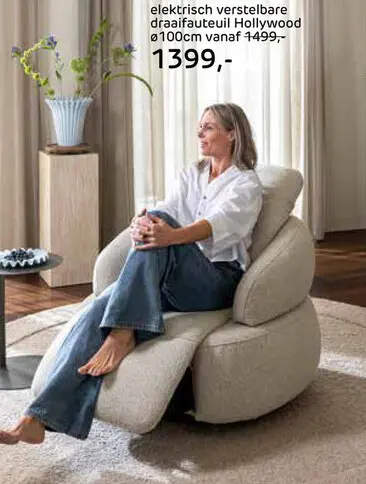 Promotie: Hollywood, Homecinema draaifauteuil, met relaxsysteem en verstelbare rug