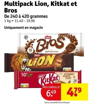 Offre: Multipack Lion, Kitkat et Bros