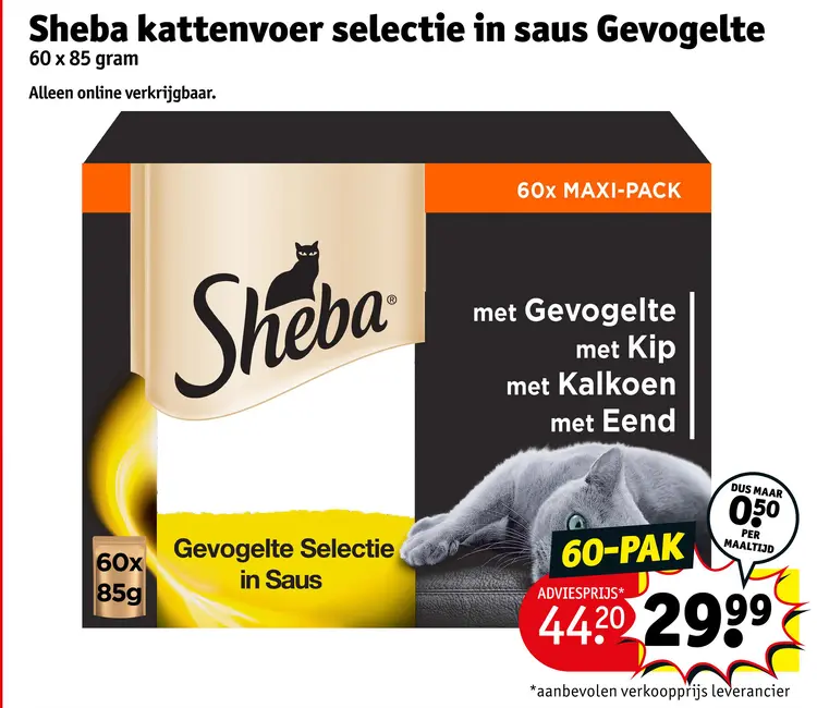 Aanbieding: kattenvoer selectie in saus Gevogelte