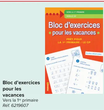 Offre: Bloc d'exercices pour les vacances