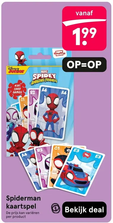 Aanbieding: Spiderman kaartspel