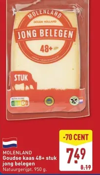 Aanbieding: Goudse kaas 48+ stuk jong belegen