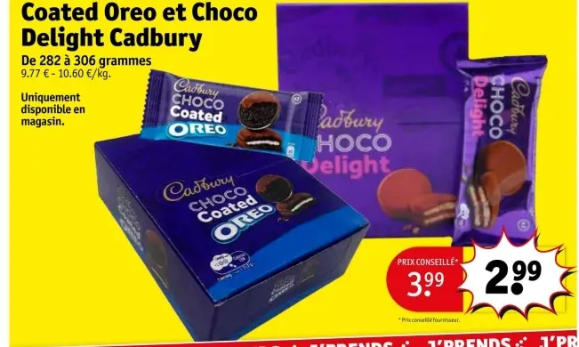 Offre: Coated Oreo et Choco Delight Cadbury