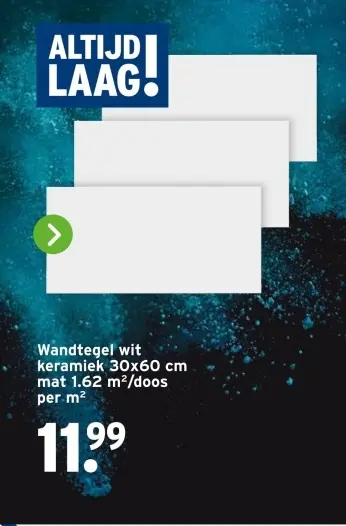 Aanbieding: Wandtegel wit keramiek