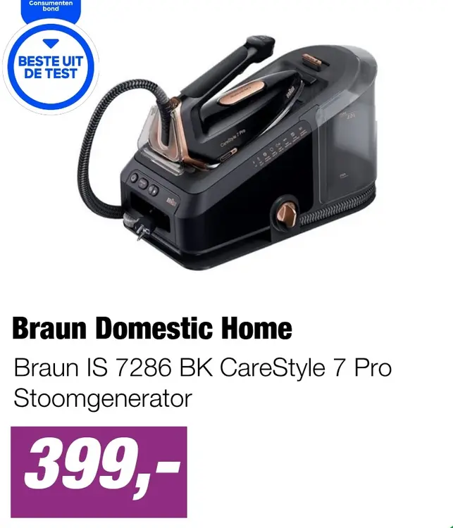 Aanbieding: Braun IS 7286 BK CareStyle 7 Pro Stoomgenerator